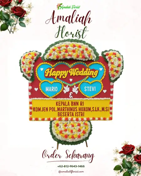 Papan Bunga Pernikahan Beged